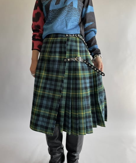 【USED】 Check Patterned Skirt/ 241006-043