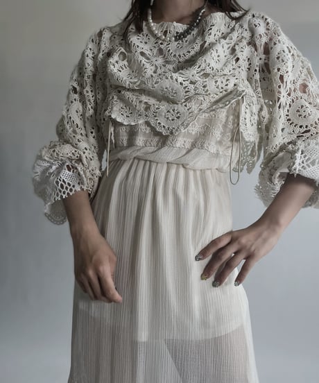【RE;CIRCLE】 RE Crochet Cord Top / 220623-022