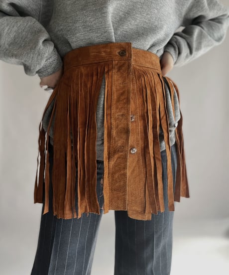 【USED】 Suede Fringe Skirt / 230128-008