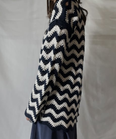 【USED】  Crochet Knit L/S Top ④/211014-038