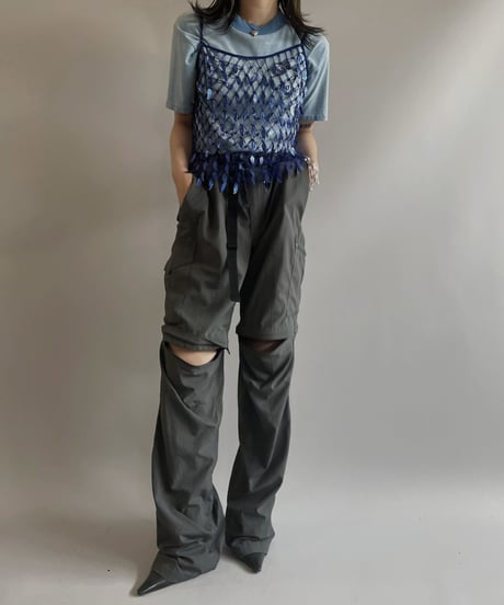 【USED】N/S Feather Patterned Top / 240127-017