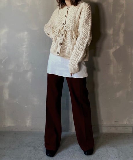 【RE;CIRCLE】 Fringe Cable Knit Cardigan ① / 201112-025