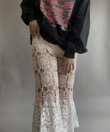 【RE;CIRCLE】 RE Crochet Tiered Pants / 230504-016