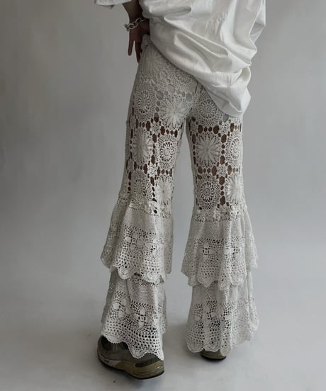 【RE;CIRCLE】 RE Crochet Tiered Pants / 220818-013