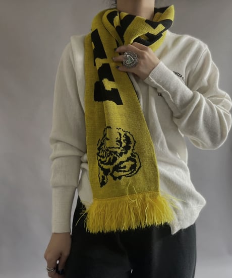 【USED】 Knit Soccer Muffler Yellow × Black / 230206-030