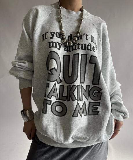 【USED】  Made in USA 90's Fruit of the Loom Quit... Sweat Top /241214-023