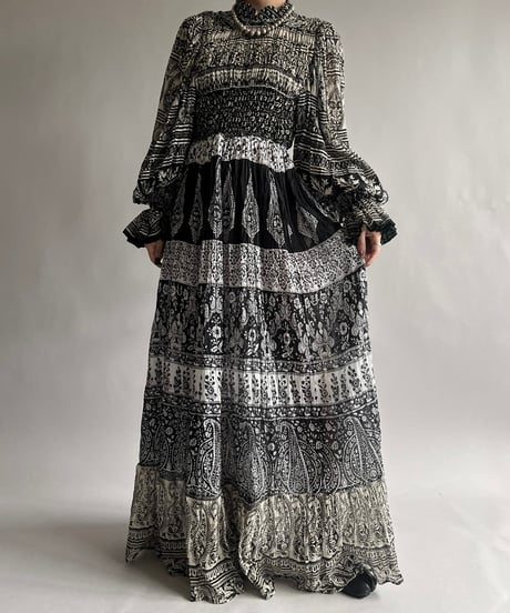 【RE;CIRCLE】 RE Indian Cotton Balloon Sleeved One-piece / 240912-008