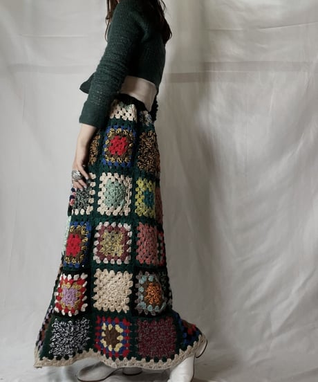 【USED】  Crochet Knit L/S Top ①/211014-033