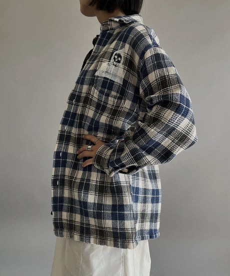 【Mashup Products】 Silk Screen Cotton 100% Check patterned Shirt/  240217-010