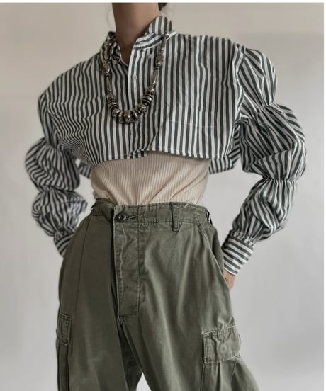 【RE;CIRCLE】 RE Short Striped Shirt / 220609-003