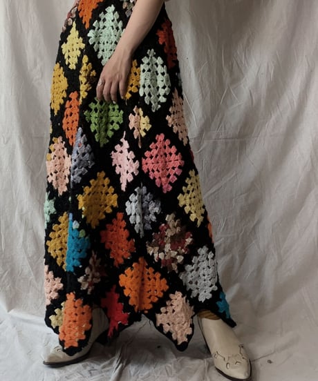 【RE;CIRCLE】 RE Granny Knit Long Skirt①/210421-013