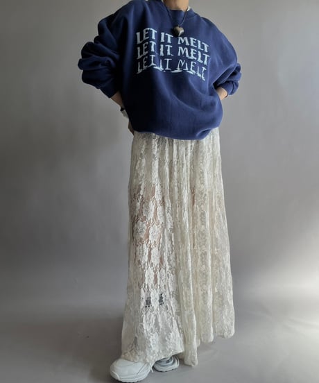 【USED】 Lace Patterned Lame Long One-Piece/241019-017