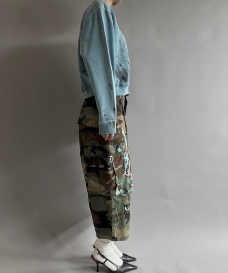 【USED】 Military Camouflage Cut Off Paint Pants /250925-010