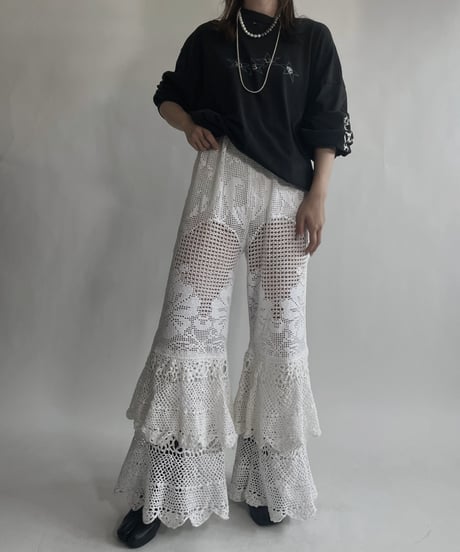 【RE;CIRCLE】 RE Crochet Tiered Pants / 220623-029
