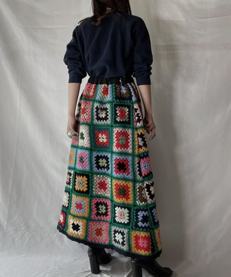 【RE;CIRCLE】 RE Granny Knit Long Skirt⑦/211014-027