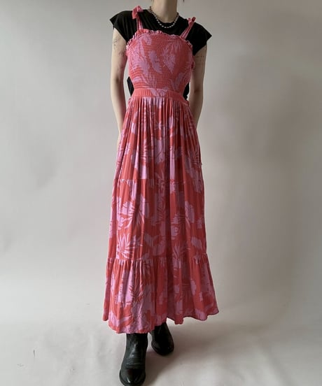【USED】 Flower Pattern Camisole Long One-Piece  / 250628-010