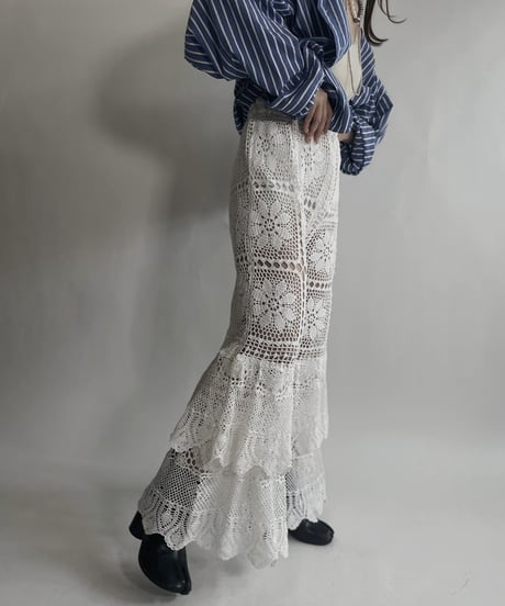 【RE;CIRCLE】 RE Crochet Tiered Pants / 220623-030