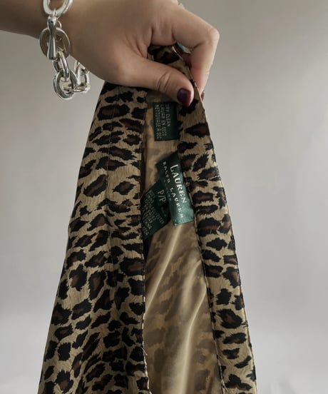 【USED 】Ralph Lauren Silk100% Leopard Patterned Pants/ 240414-033
