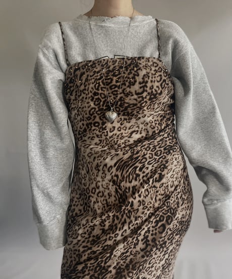 【USED】 Made in USA L/S Leopard Patterned Camisole One-Piece/ 231021-005