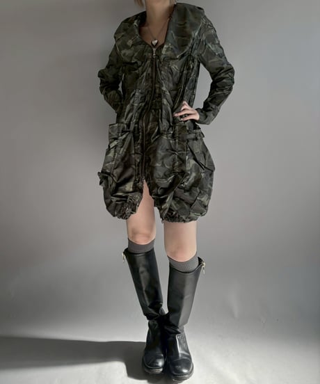 【USED】 MARITHE FRANCOIS GIRBAUD Camouflage Nylon Design Coat / 251227-017