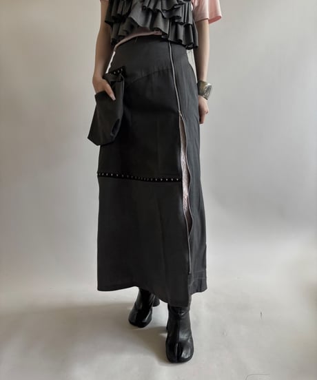 【RE;CIRCLE】 RE Suit Asymmetry Long Skirt/ 250717-007