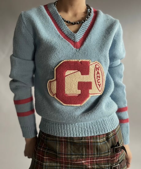 【USED】 Vintage Lettered Knit Top/241130-015