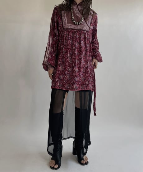 【売約済】 Indian Long Sleeves One-piece / 220514-028