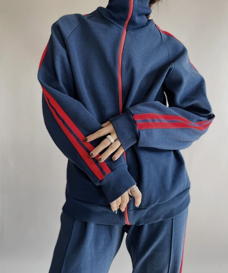 【USED】  Jersey Zip-up Top Navy / 230225-013