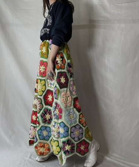 【RE;CIRCLE】 RE Granny Knit Long Skirt⑧/211014-028