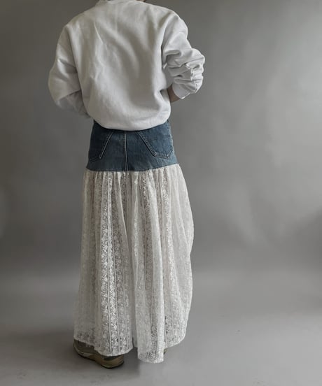 【RE;CIRCLE】 RE Denim Lace Switching Skirt / 240509-013