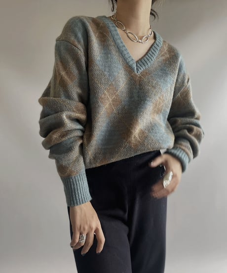 【USED】 OLD GAP Argyle Knit / 231028-011