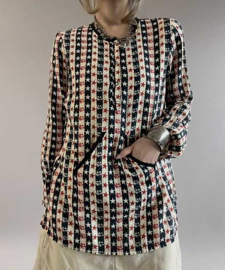 【USED】 HYSTERIC GLAMOUR Skull Pattern Top / 260411-019