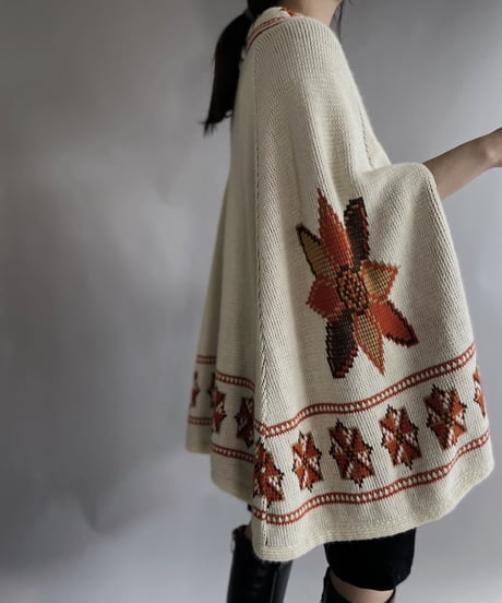 【USED】  Ward Acrylic Knit Poncho / 221029-021