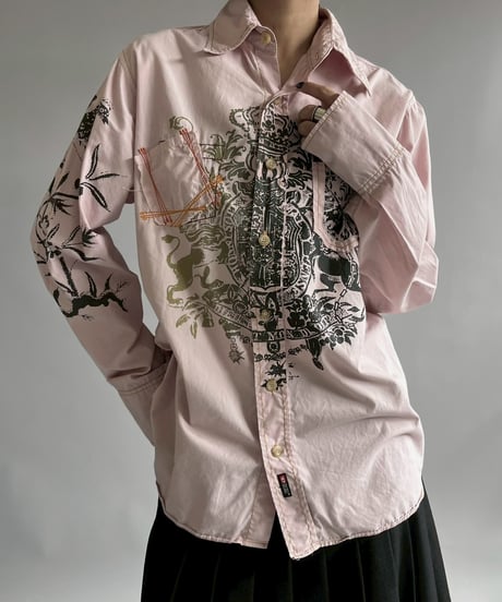 【USED】 DIESEL Print Design L/S Shirt /MS2510-003