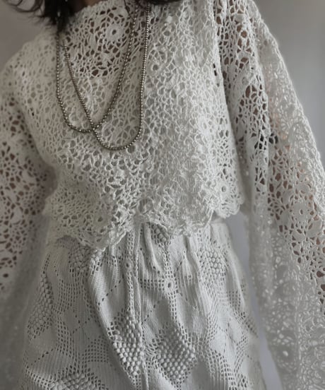 【RE;CIRCLE】 RE Crochet Lace Top / 230504-009
