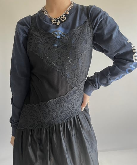 【USED】 Lace Pattern Camisole Long One-Piece /250201-005