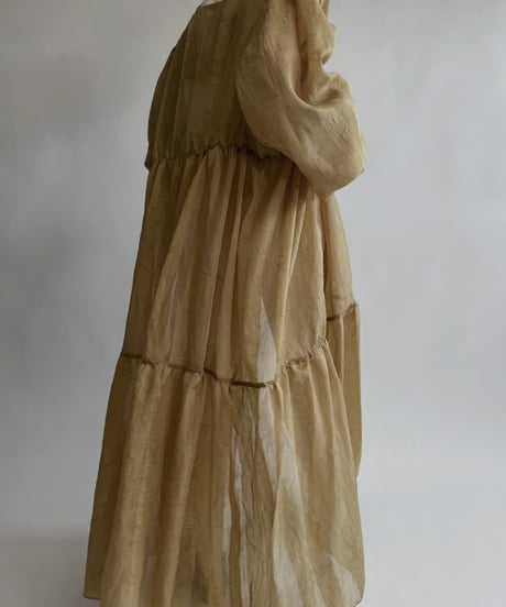 【RE;CIRCLE】 RE Sheer Mustard Yellow Gown / 220721-004