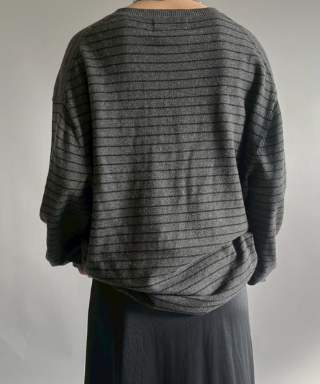【USED】 Cotton Cashmere Border Knit / 251122-014