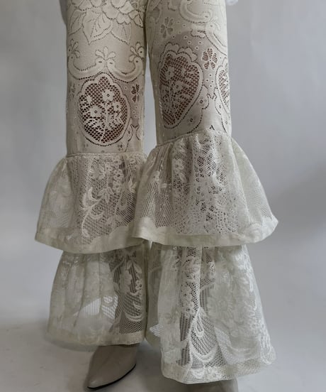 【RE;CIRCLE】 RE Crochet Lace Tiered Pants / 220526-041