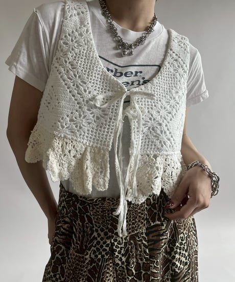 【RE;CIRCLE】RE Crochet Short Vest / 250515-005