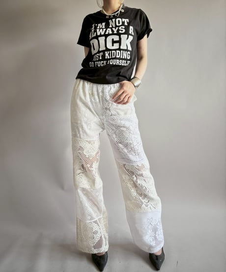 【RE;CIRCLE】 RE Crochet Lace Patch work Pants / 250731-002