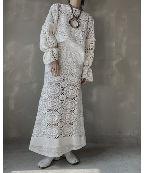 【RE;CIRCLE】 RE Crochet Patchwork L/S Top⑨/20220317-015