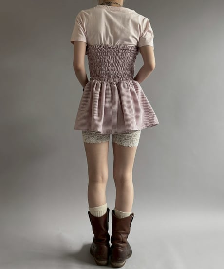 【RE;CIRCLE】  RE Stripe Shirt Mini One-Piece / 260611-001