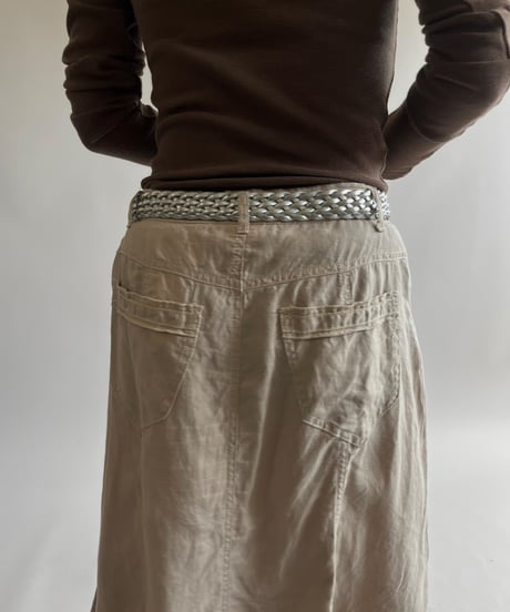 【USED】 Linen Zip Design Skirt /250426-025