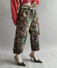 【USED】 Military Camouflage Cut Off Paint Pants / 251002-003