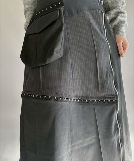 【RE;CIRCLE】 RE Suit Asymmetry Long Skirt / 260129-007