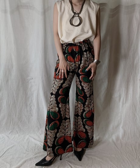 【RE;CIRCLE】 RE African Batik Flare Pants③/210428-014