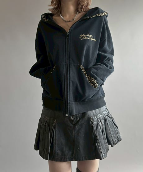 【USED】 HARLEY DAVIDSON Zebra Piping Zip Parka / 251004-008