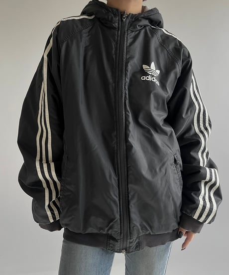 【USED】 adidas Padded Reversible Hooded Nylon Jacket /241228-010