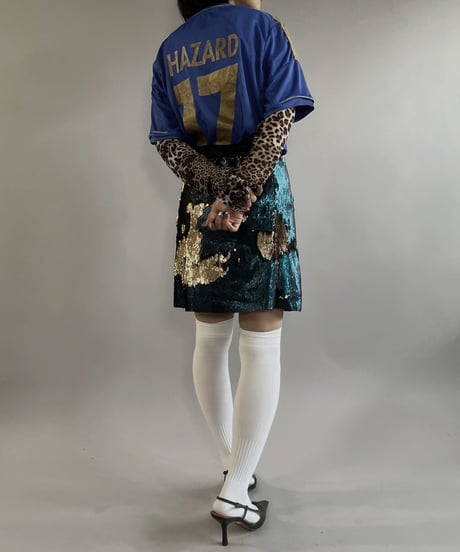 【USED】 Leopard Patterned Power Net Top  /240316-003